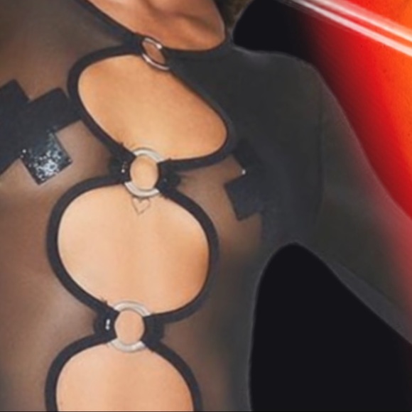 CROWD PLEASER MESH BODYSUIT NWT POSTER GIRL - Picture 8 of 12